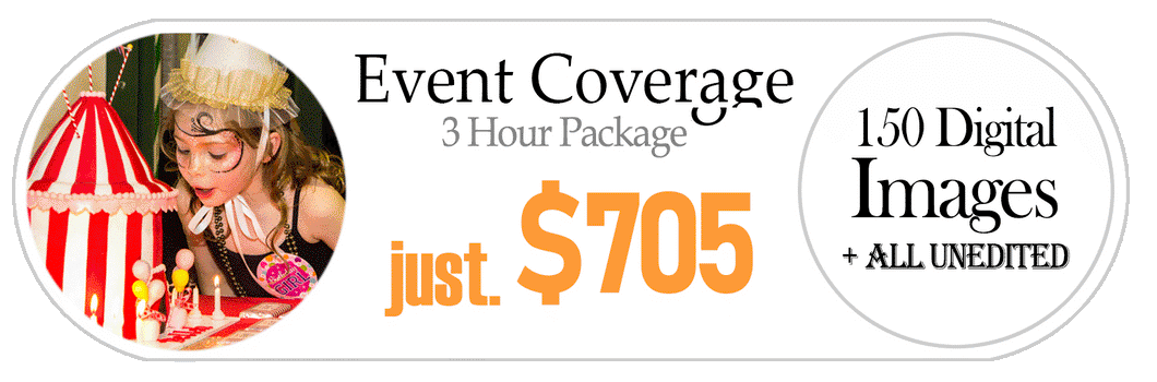 Complete Event Package *3 Hours* - Gift Voucher *90-180 Images Included*